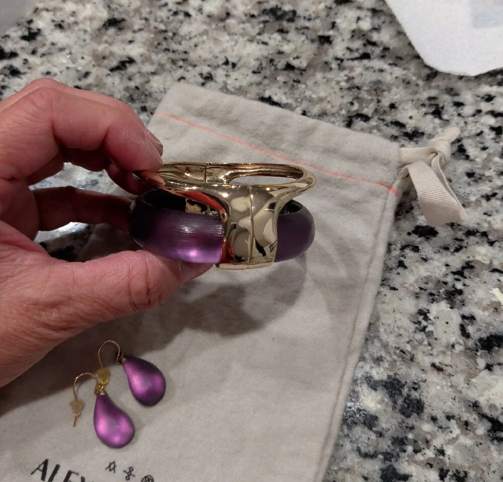 Authentic Alexis Bittar Matching 4 Piece Bangle & Earring Set
